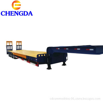 Cheap 4 Axles Lowbed Semi Trailer Travel Trailers Truck Trailers  For Sale